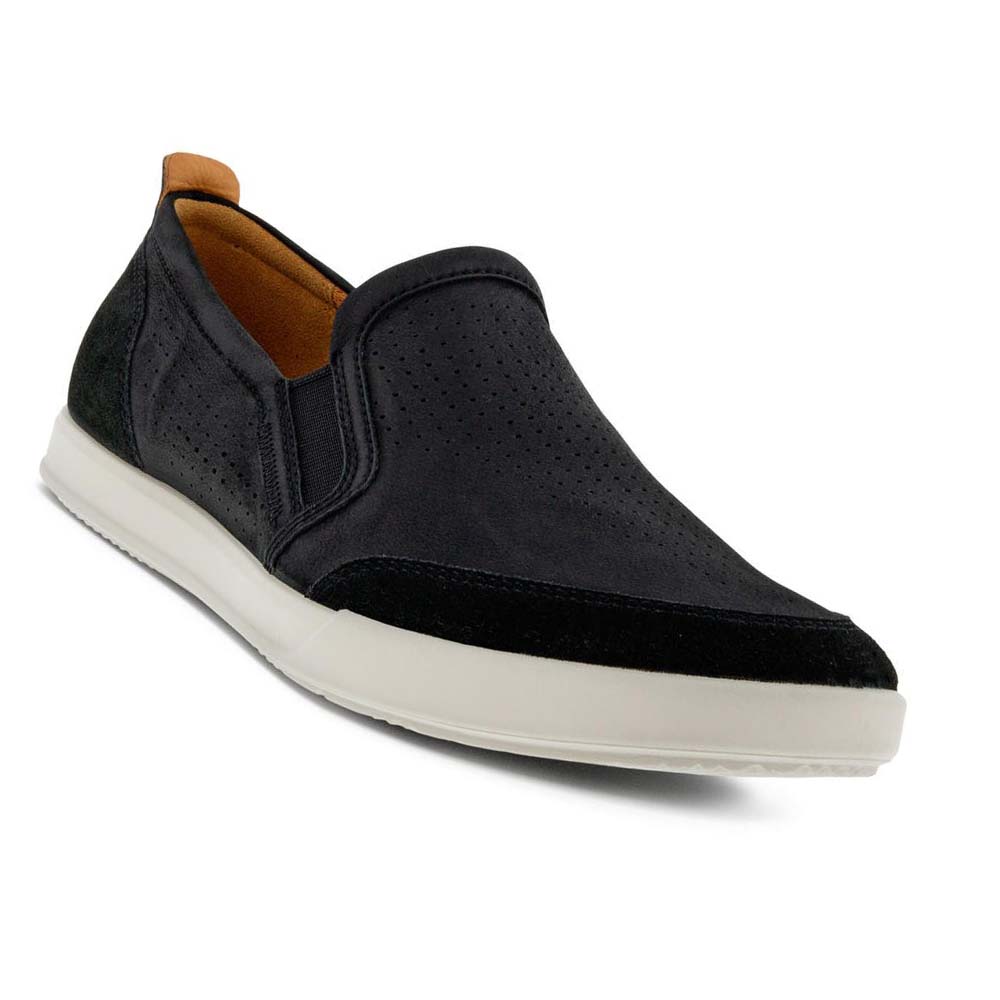 Férfi Ecco Collin 2.0 Retro Slip-on Alkalmi Cipő Fekete | HU 465HAP